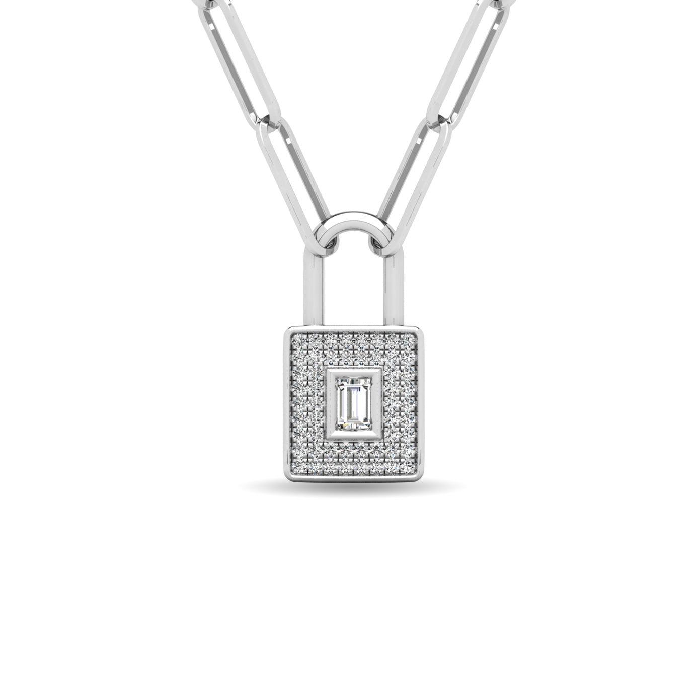 Diamond 1/5 Ct.Tw. Lock Pendant in 10K White Gold