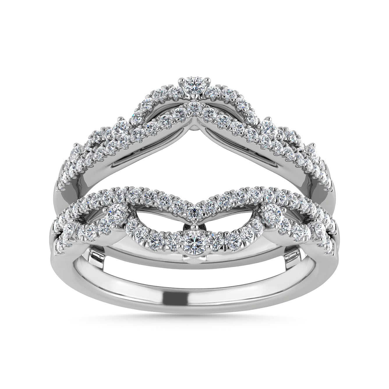 Diamond 1/3 Ct.Tw. Guard Ring in 14K White Gold
