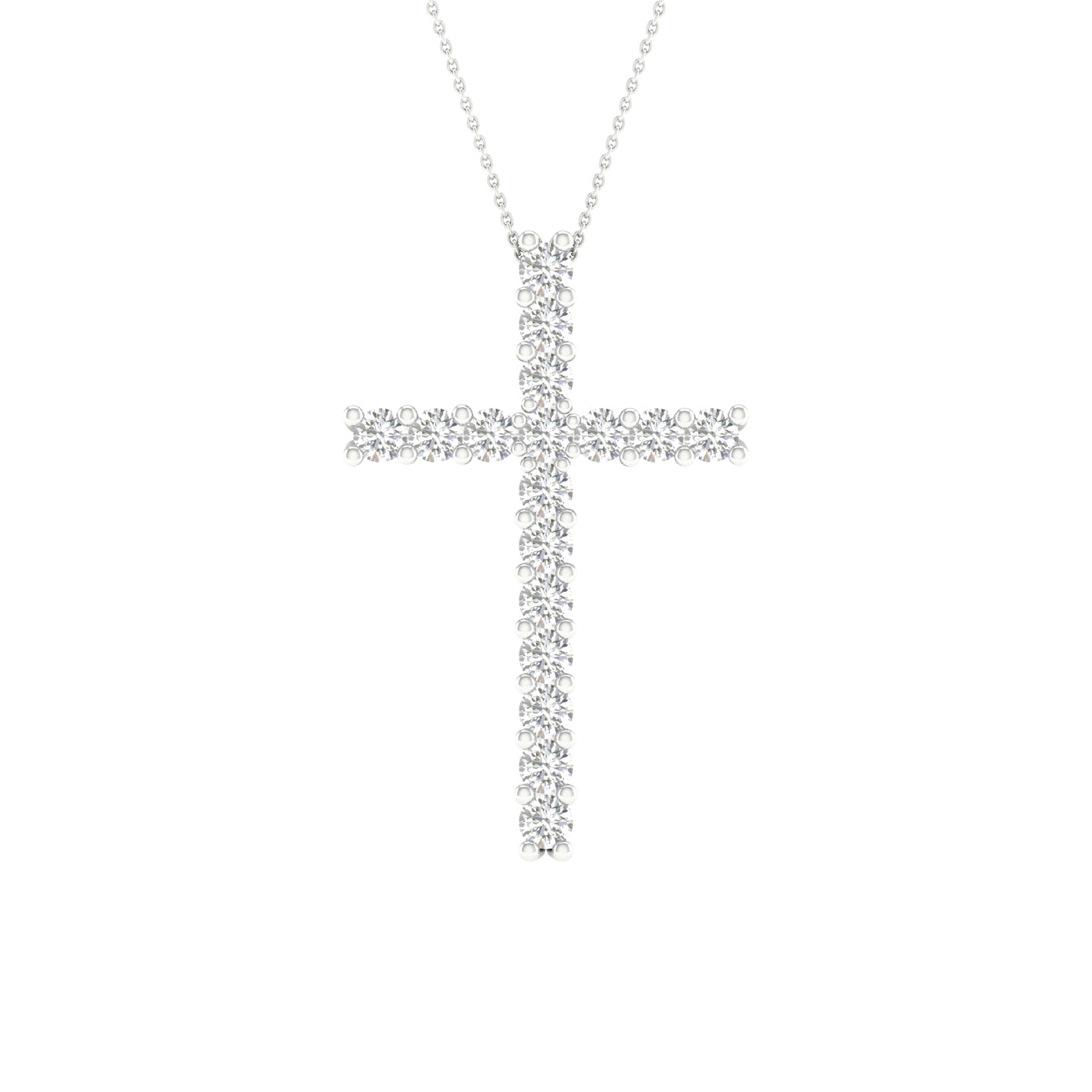 14K 0.50CT Certified Lab Grown Diamond Cross Pendant ( IGI Certified ) - Picasso Gold & Diamond Jewelry