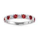 14K White Gold Machine Set Alternate Ruby and Diamond 5/8 ct. tw. Band | Picasso Gold & Diamond
