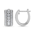 Diamond 1 1/2 Ct.Tw. Hoop Earrings in 14K White Gold  Picasso Gold & Diamond Jewelry