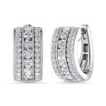 Diamond 1 1/2 Ct.Tw. Hoop Earrings in 14K White Gold  Picasso Gold & Diamond Jewelry