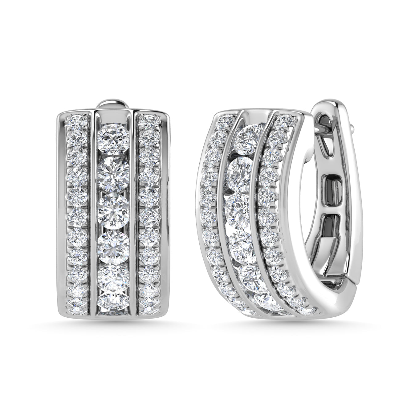 Diamond 2 Ct.Tw. Hoop Earrings in 14K White Gold  Picasso Gold & Diamond Jewelry