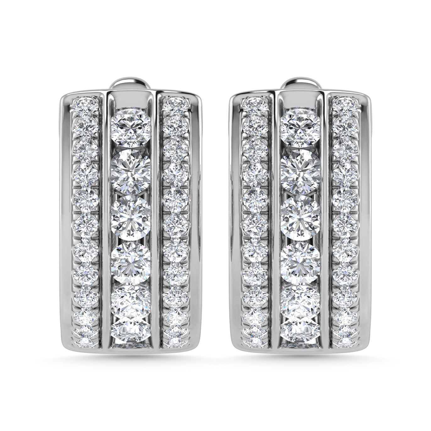 Diamond 2 Ct.Tw. Hoop Earrings in 14K White Gold  Picasso Gold & Diamond Jewelry