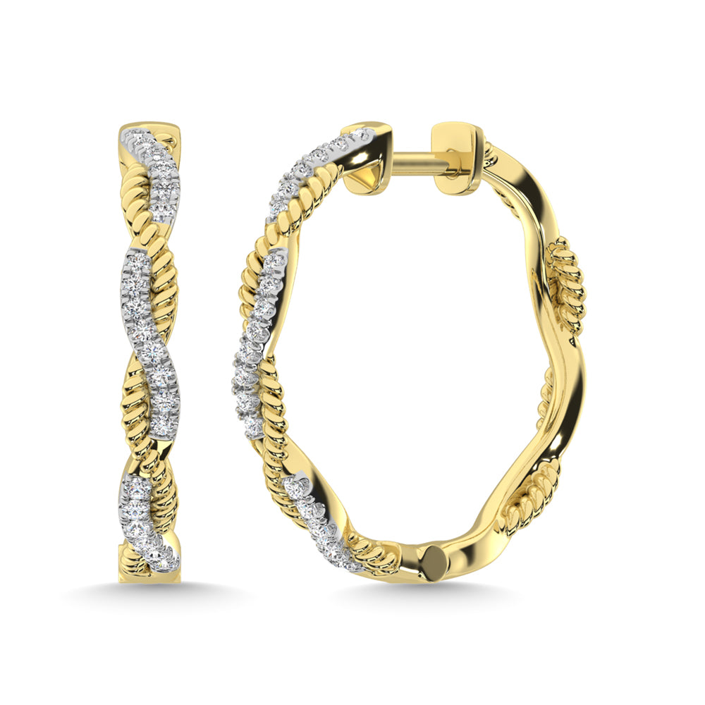 Earrings 10K Yellow Gold Diamond 1/5 Ct.Tw. Hoop Earrings 10K Yellow Gold Diamond 1/5 Ct.Tw. Hoop Earrings 64429Y