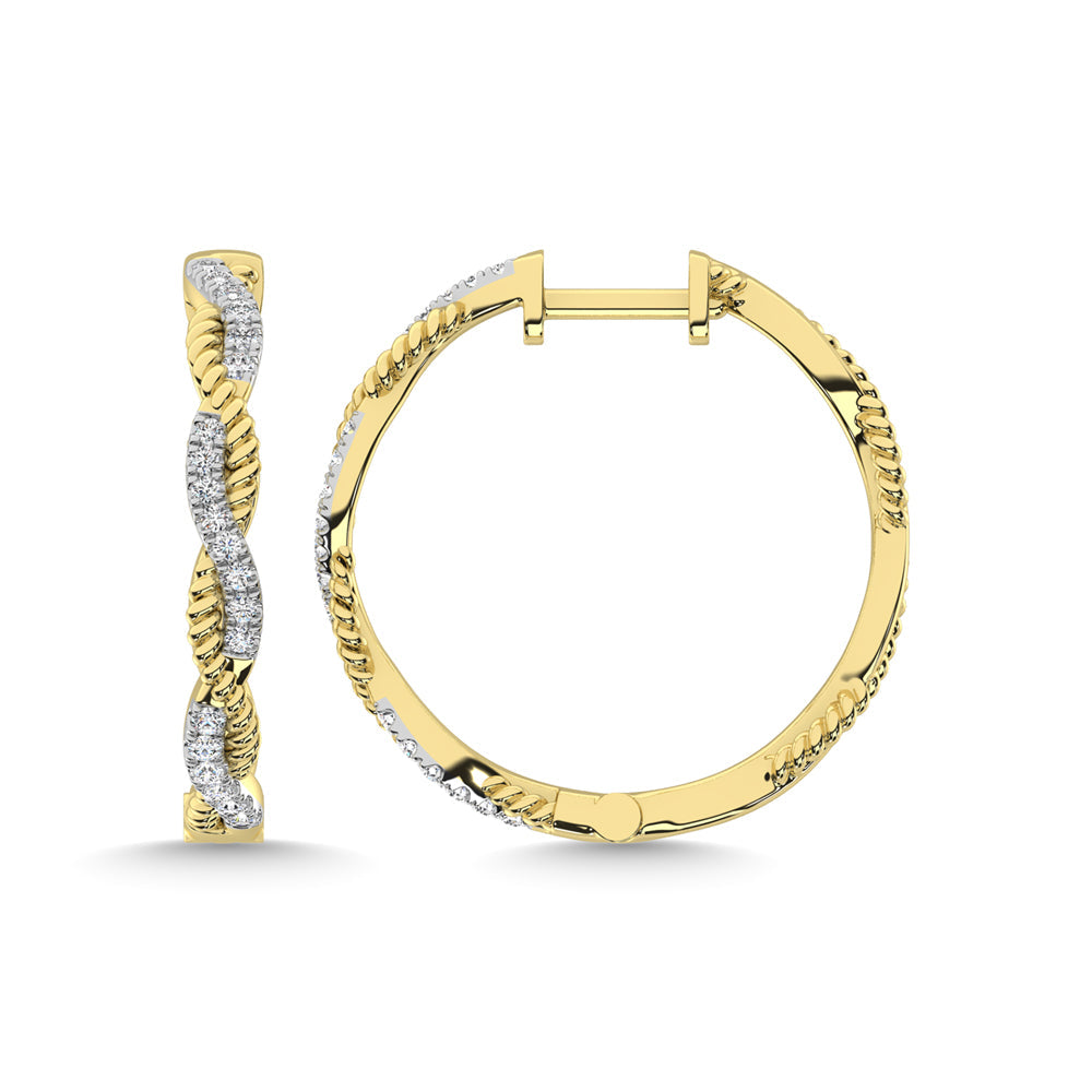 Earrings 10K Yellow Gold Diamond 1/5 Ct.Tw. Hoop Earrings 10K Yellow Gold Diamond 1/5 Ct.Tw. Hoop Earrings 64429Y