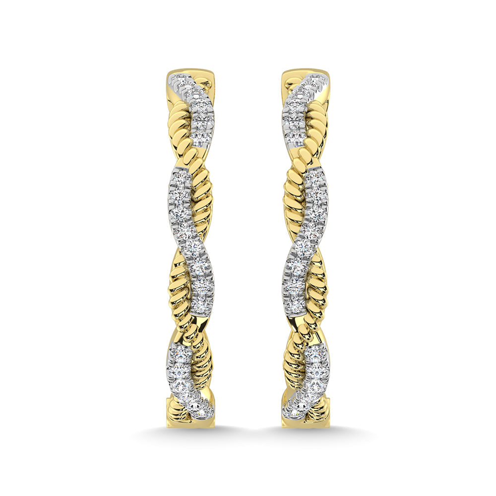 Earrings 10K Yellow Gold Diamond 1/5 Ct.Tw. Hoop Earrings 10K Yellow Gold Diamond 1/5 Ct.Tw. Hoop Earrings 64429Y