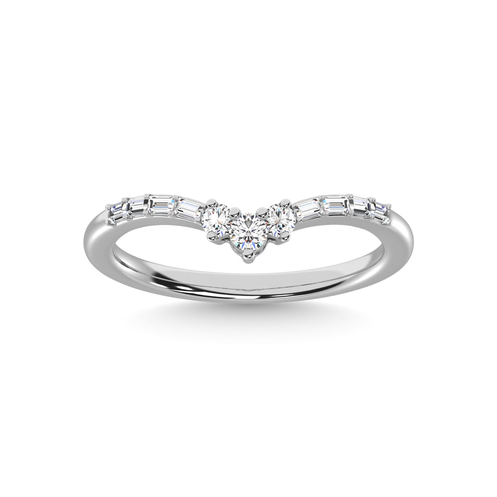 14K White Gold Diamond 1/6 ct. tw. Chevron Band | Picasso Gold & Diamond