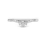 14K White Gold Diamond 1/6 ct. tw. Chevron Band, side profile view showing the band