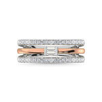 14K White Gold Diamond 1/2 ct. tw. Fashion Ring, side profile view showing the band