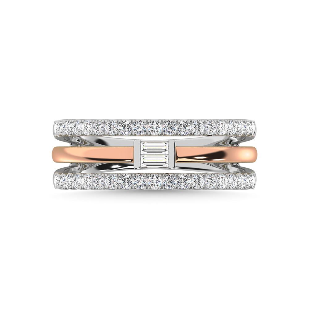 14K White Gold Diamond 1/2 ct. tw. Fashion Ring, side profile view showing the band