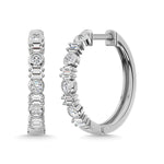 14K White Gold Diamond 1/2 Ct.Tw. Hoop Earrings  Picasso Gold & Diamond Jewelry