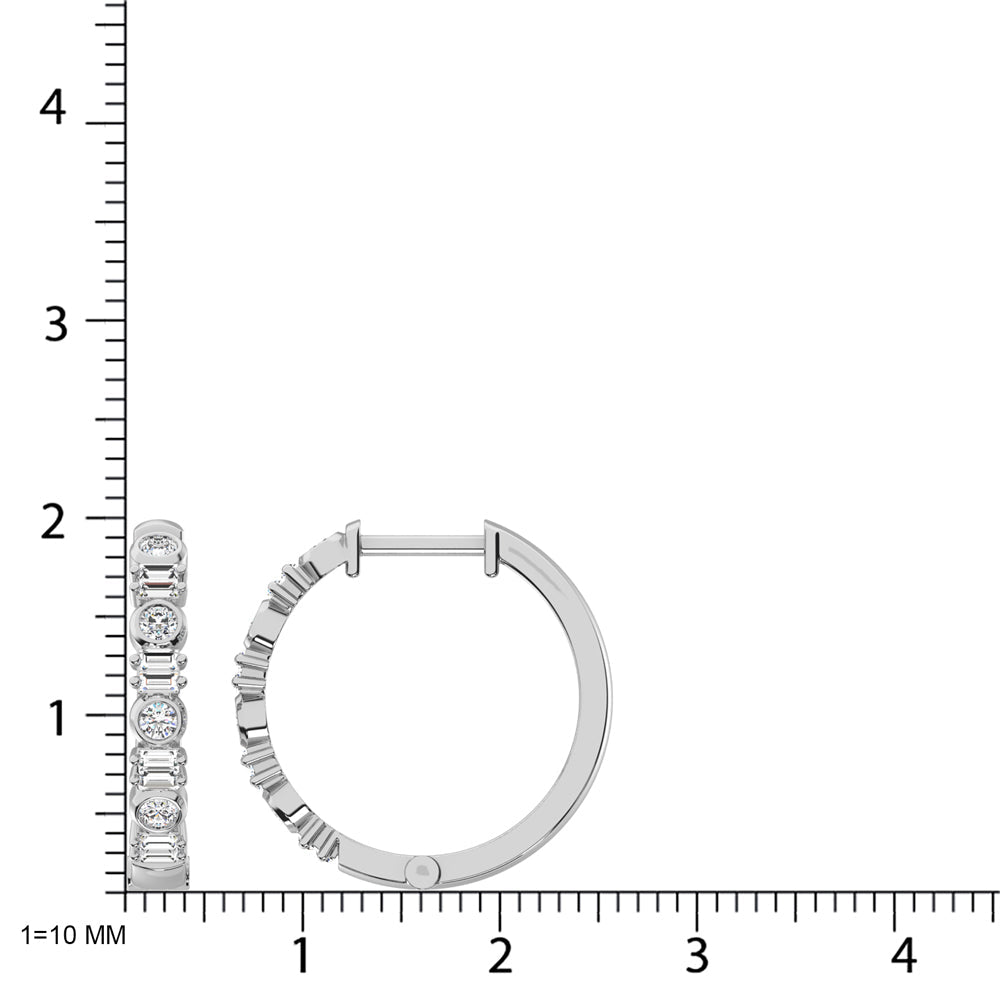 14K White Gold Diamond 1/2 Ct.Tw. Hoop Earrings  Picasso Gold & Diamond Jewelry