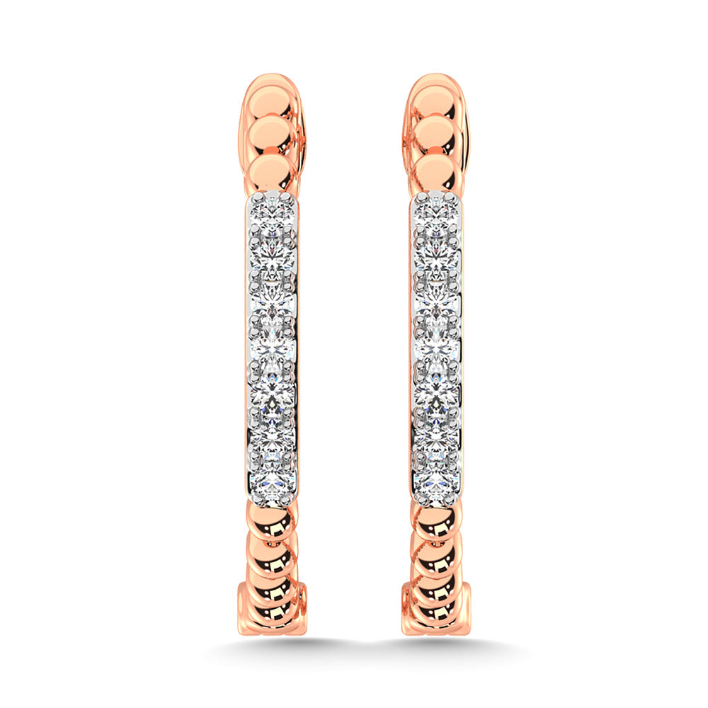 10K Rose Gold Diamond 1/6 Ct.Tw. Hoop Earrings  Picasso Gold & Diamond Jewelry
