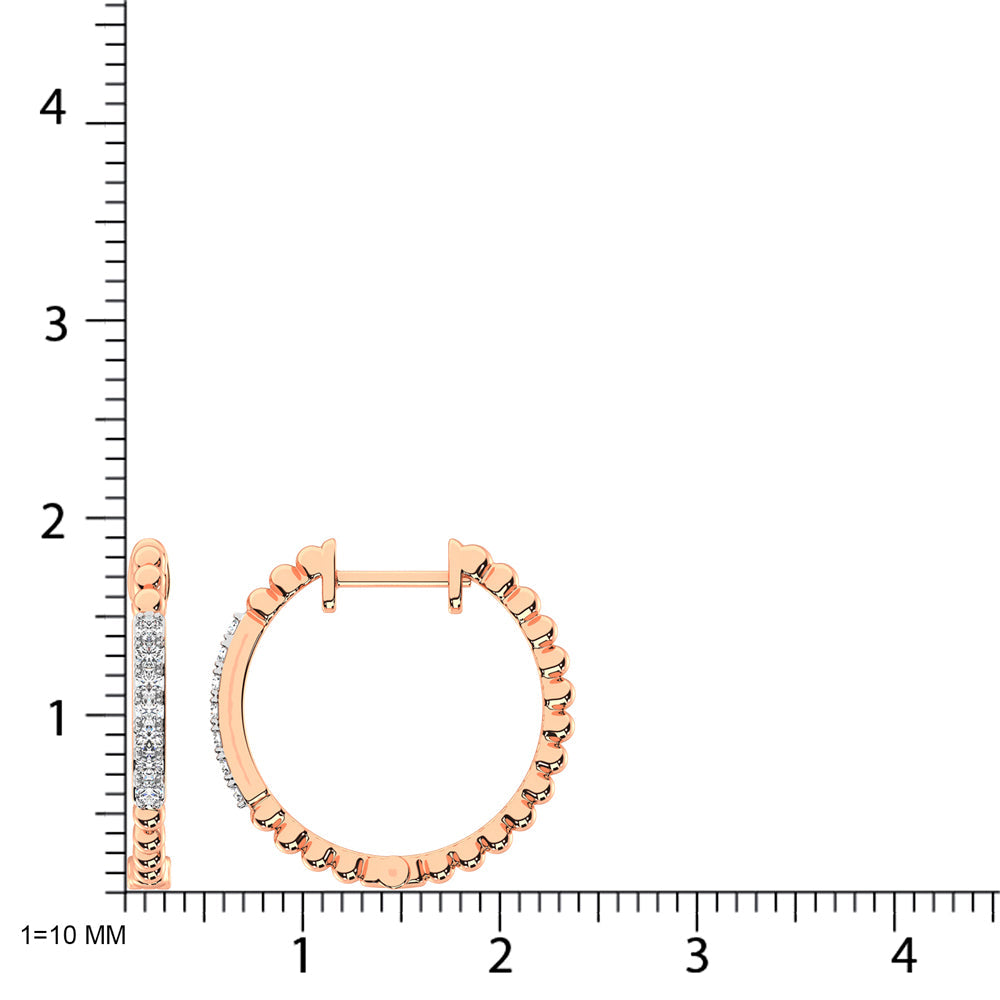 10K Rose Gold Diamond 1/6 Ct.Tw. Hoop Earrings  Picasso Gold & Diamond Jewelry