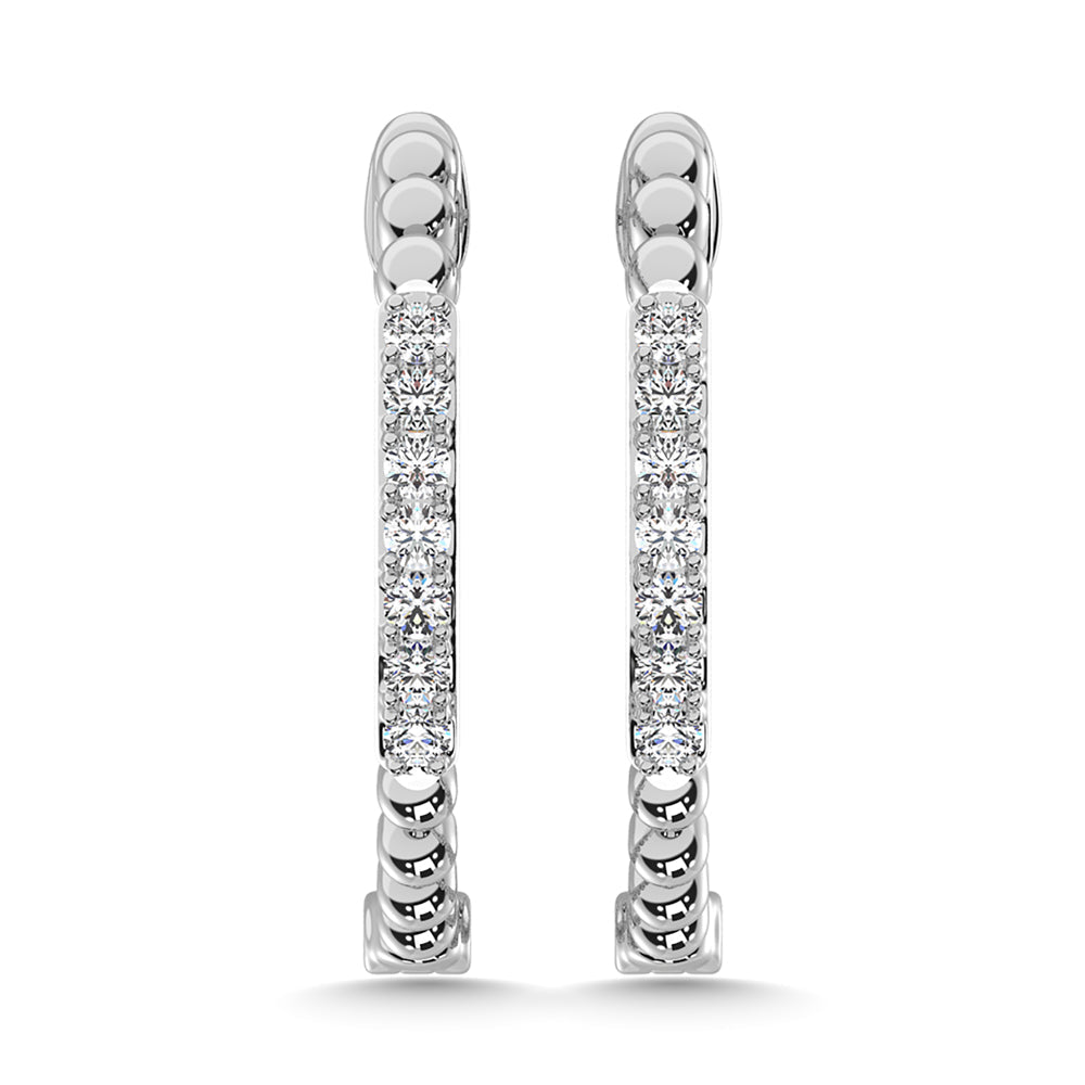 10K White Gold Diamond 1/6 Ct.Tw. Hoop Earrings  Picasso Gold & Diamond Jewelry