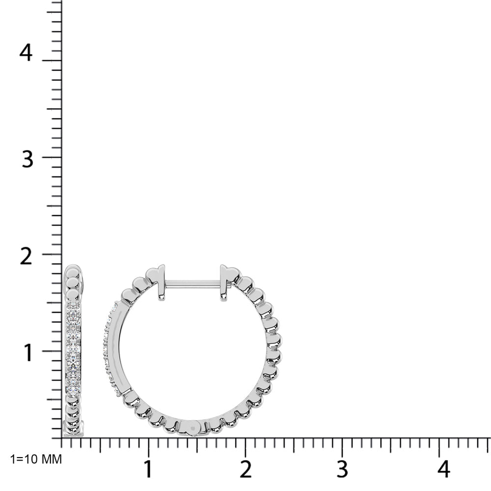 10K White Gold Diamond 1/6 Ct.Tw. Hoop Earrings  Picasso Gold & Diamond Jewelry