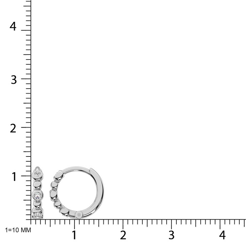 14K White Gold Diamond 1/10 Ct.Tw. Hoop Earrings  Picasso Gold & Diamond Jewelry