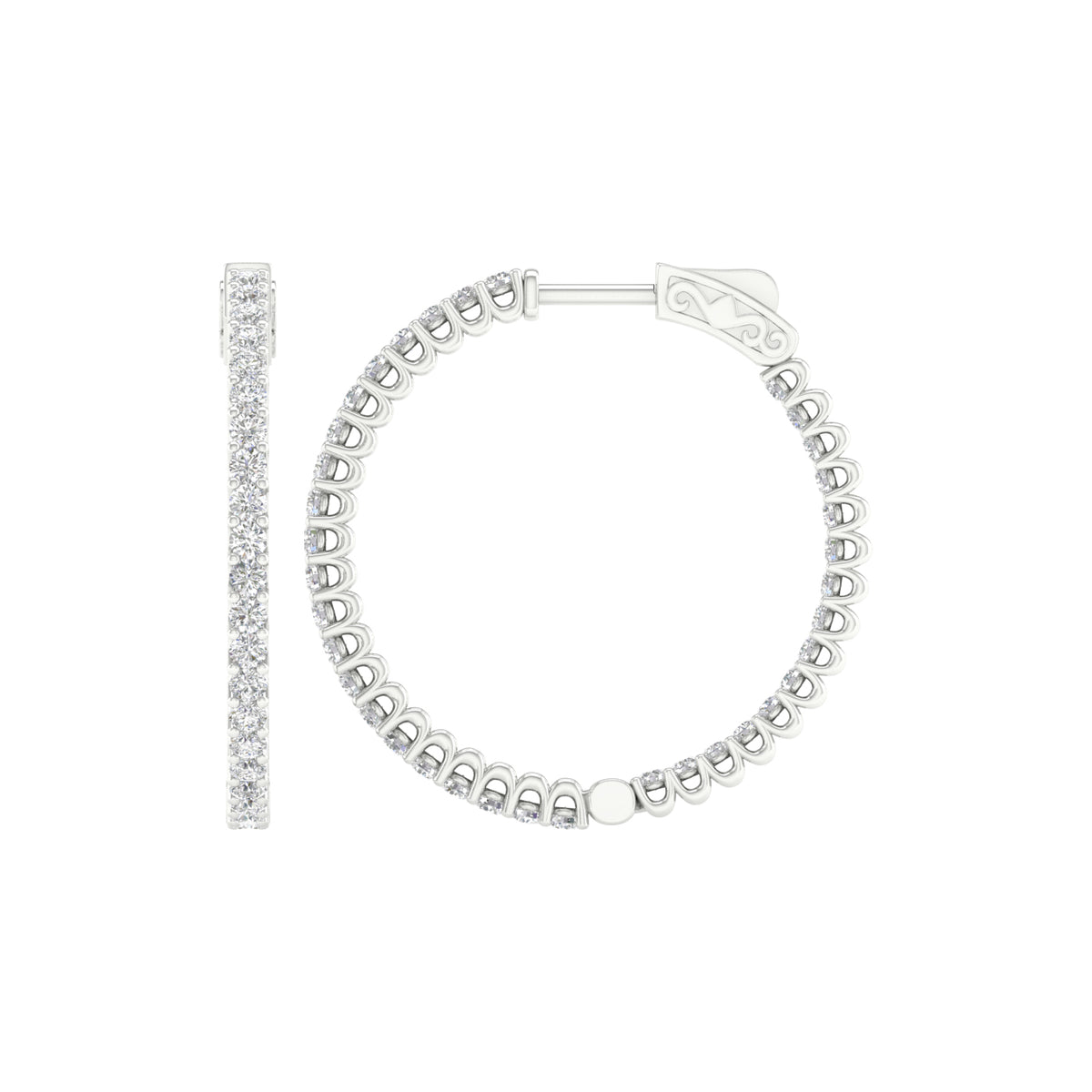 14K 2.00CT Lab Diamond Hoop Earring - Picasso Gold & Diamond Jewelry