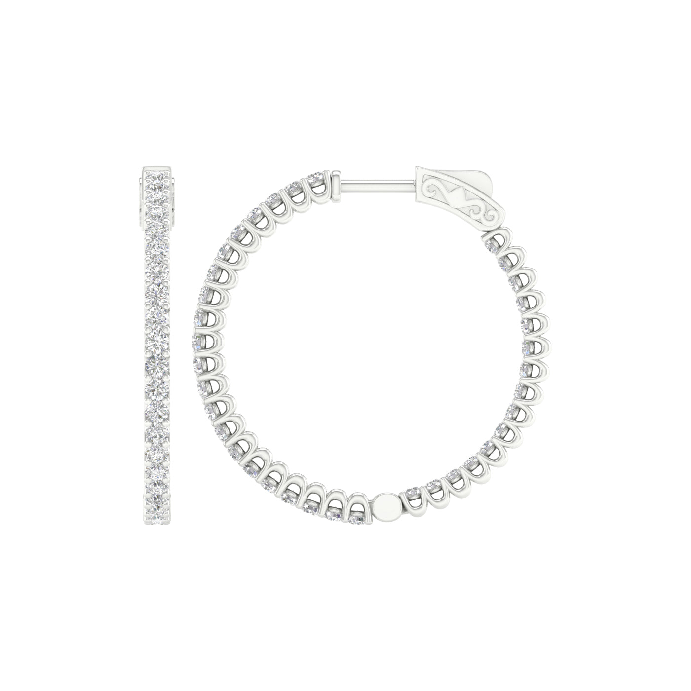 14K 2.00CT Lab Diamond Hoop Earring - Picasso Gold & Diamond Jewelry