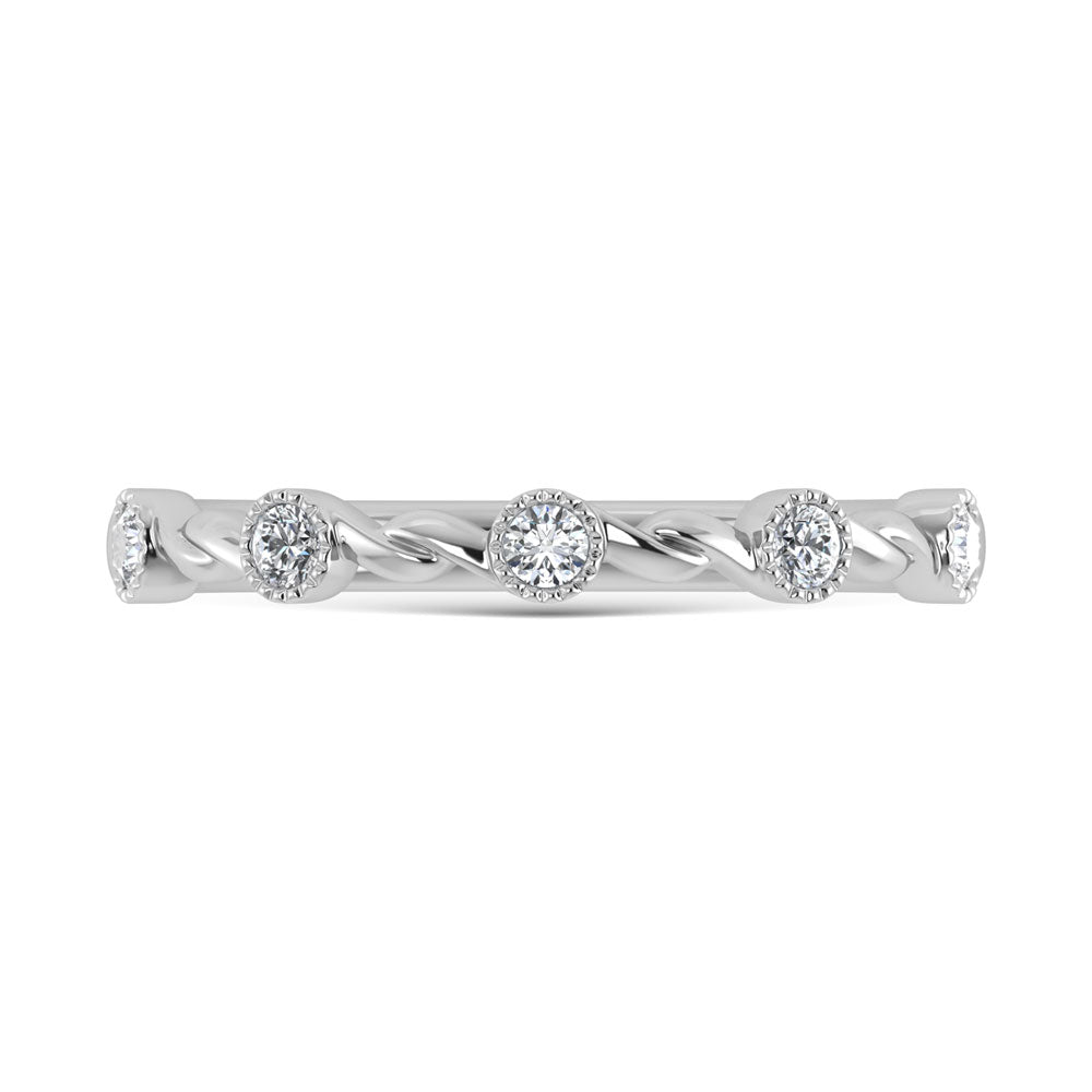 10K White Gold Diamond 1/10 Ct.Tw. Stackable Band