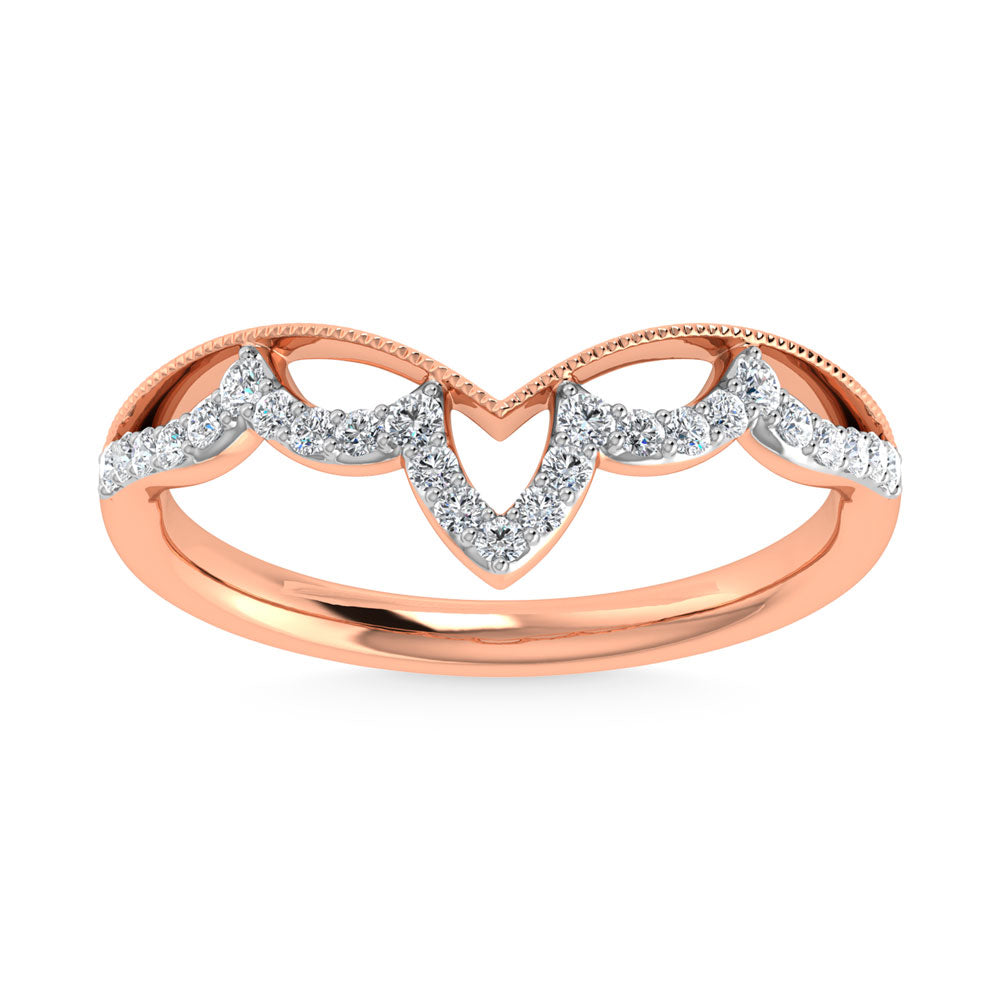 14K Rose Gold Diamond 1/5 ct. tw. Chevron Band | Picasso Gold & Diamond