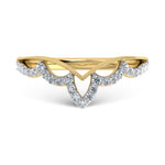 14K Yellow Gold Diamond 1/5 ct. tw. Chevron Band, side profile view showing the band