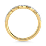 14K Yellow Gold Diamond 1/5 ct. tw. Chevron Band, close-up of the diamond setting