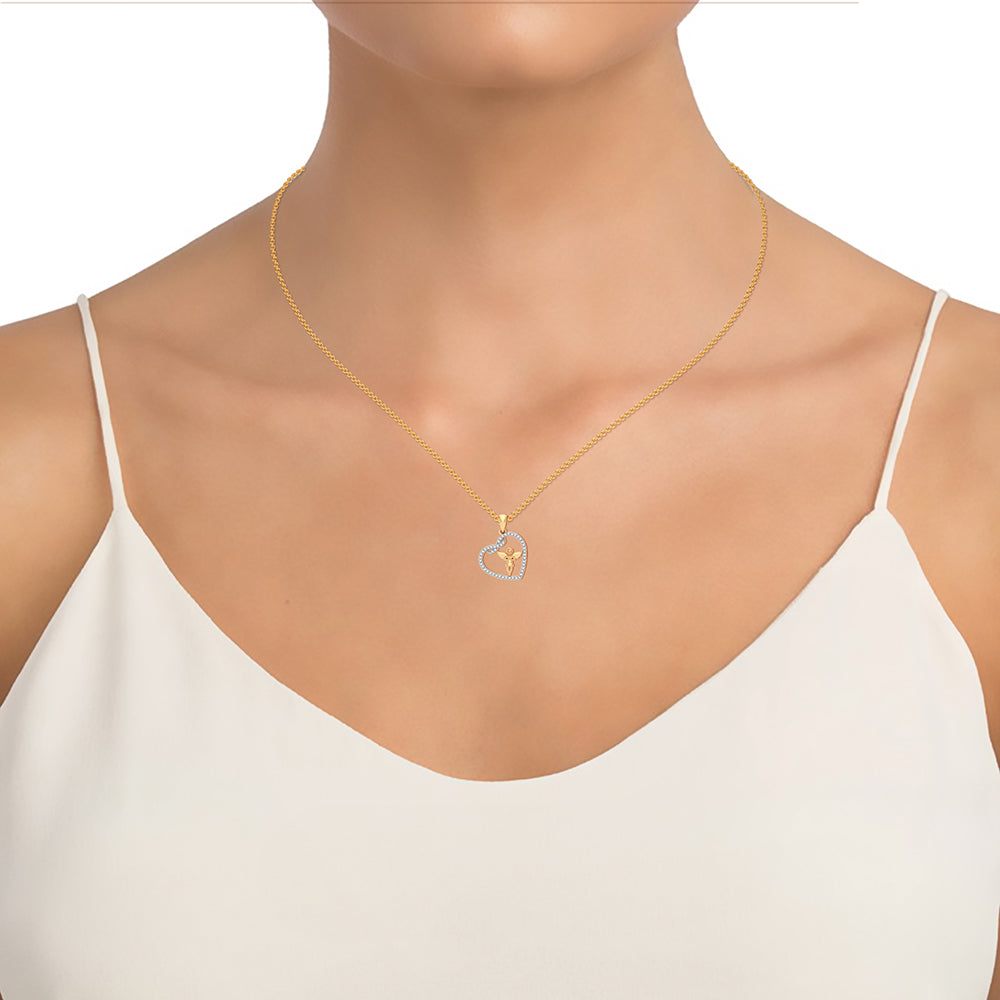 10K 0.20ct Angel Heart Diamond Pendant