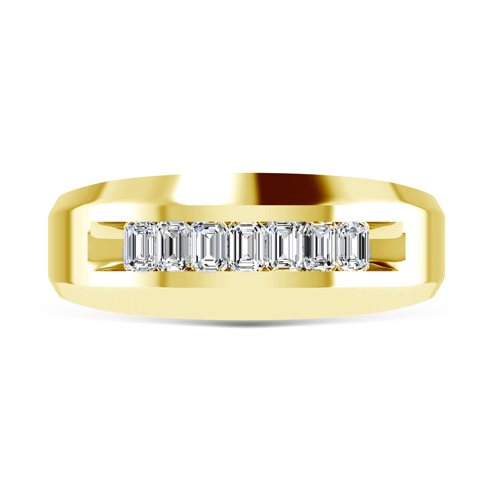 14K Yellow Gold Diamond 5/8 Ct.Tw. Mens Wedding Band