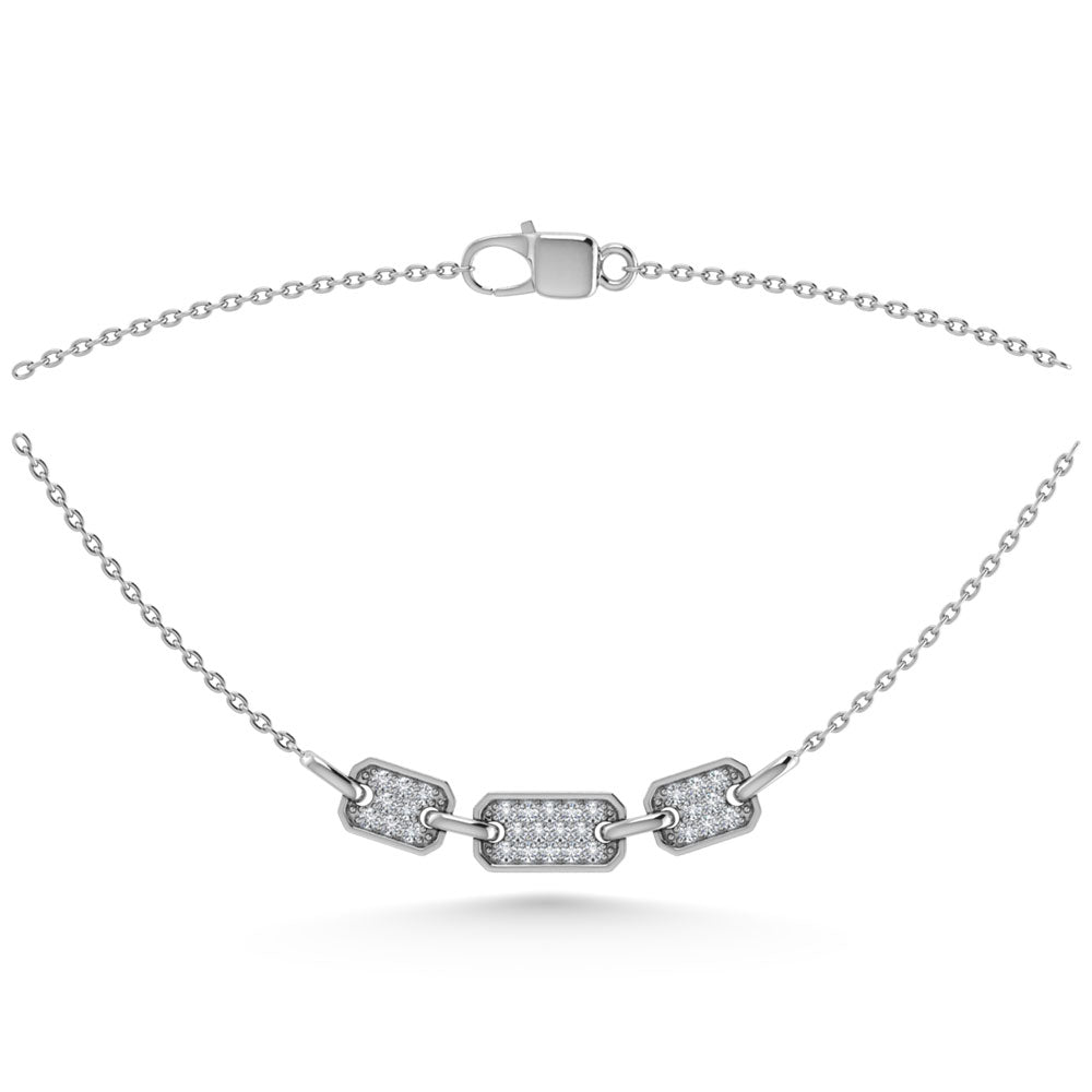 10K White Gold Diamond 1/6 Ct.Tw. Fashion Necklace (18 inches)
