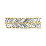 14K Yellow Gold Diamond 1/3 ct. tw. Men's Machine Band, side profile view showing the band
