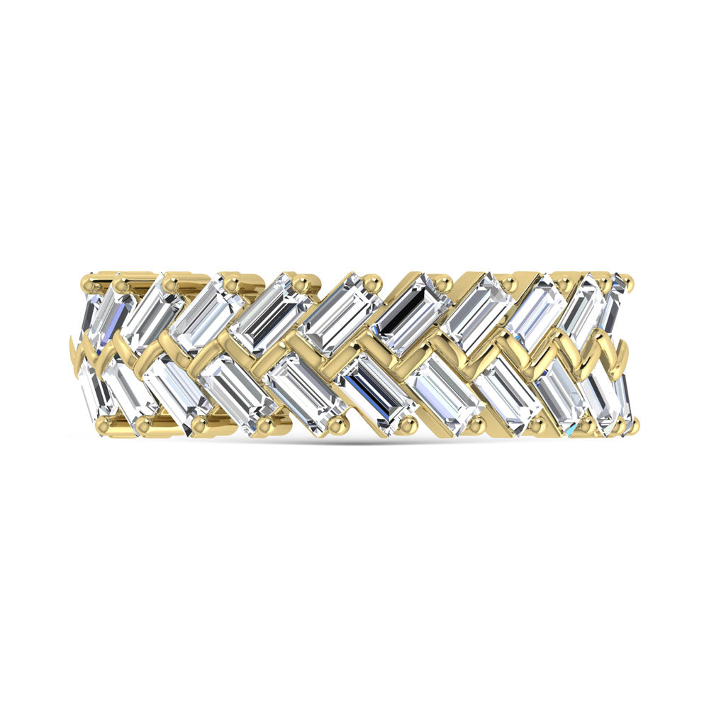 14K Yellow Gold Diamond 1/3 ct. tw. Men's Machine Band, side profile view showing the band
