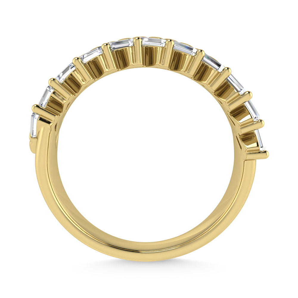 14K Yellow Gold Diamond 1/3 ct. tw. Men's Machine Band, close-up of the diamond setting