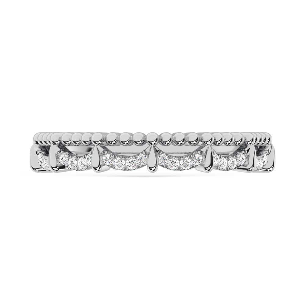 10K White Gold Diamond 1/10 Ct. Tw. Stackable Band