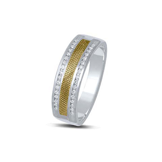 Elegant Harmony: 14K 0.46-0.54CT D-Men's Bands Ring