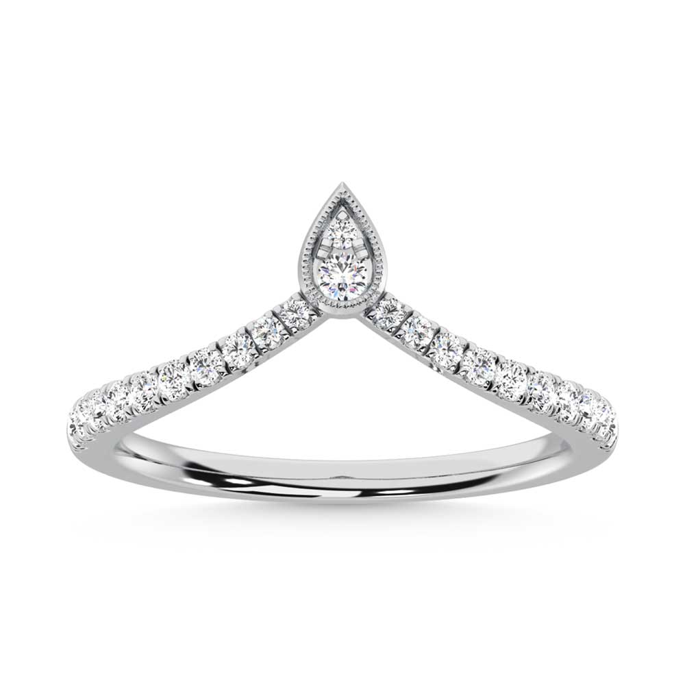 10K White Gold Diamond 1/4 ct. tw. Chevron Band | Picasso Gold & Diamond