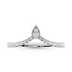 10K White Gold Diamond 1/4 ct. tw. Chevron Band, side profile view showing the band