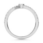 10K White Gold Diamond 1/4 ct. tw. Chevron Band, close-up of the diamond setting