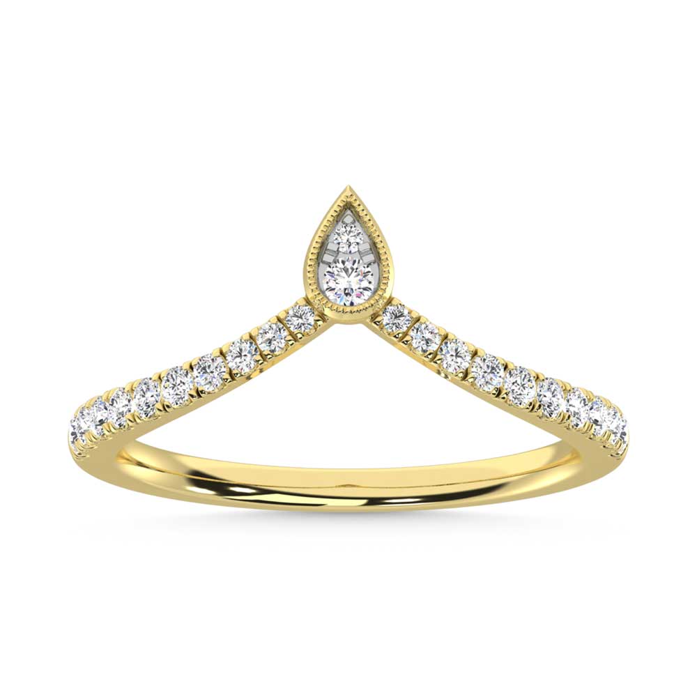 10K Yellow Gold Diamond 1/4 ct. tw. Chevron Band | Picasso Gold & Diamond
