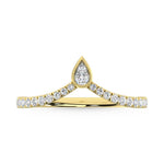 10K Yellow Gold Diamond 1/4 ct. tw. Chevron Band, side profile view showing the band