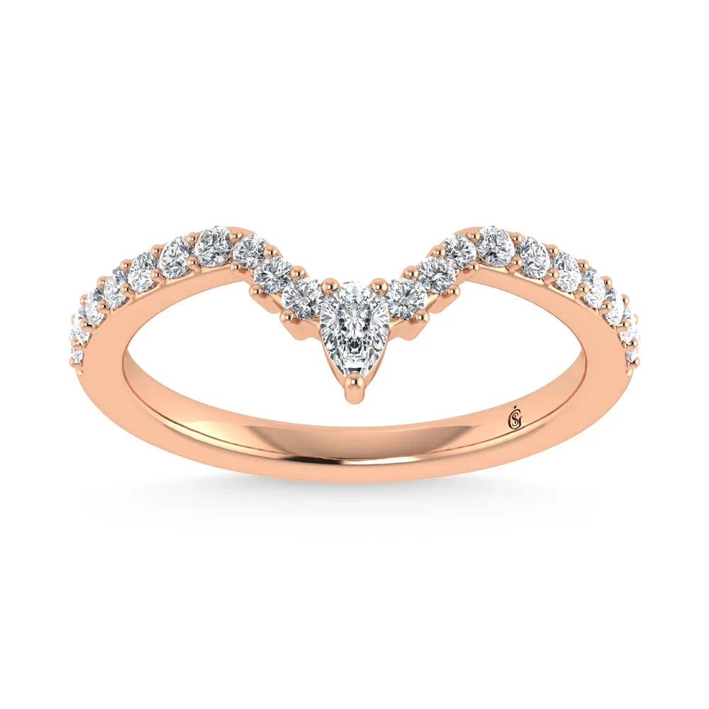 14K Rose Gold Diamond 1/3 ct. tw. Chevron Band | Picasso Gold & Diamond