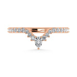 14K Rose Gold Diamond 1/3 ct. tw. Chevron Band, side profile view showing the band