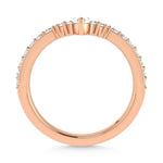 14K Rose Gold Diamond 1/3 ct. tw. Chevron Band, close-up of the diamond setting