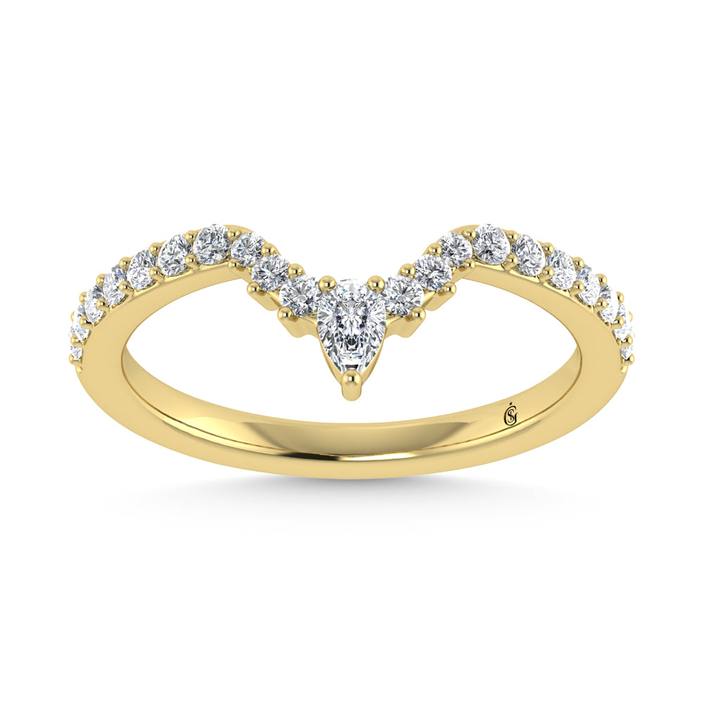 14K Yellow Gold Diamond 1/3 ct. tw. Chevron Band | Picasso Gold & Diamond