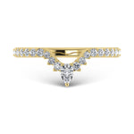 14K Yellow Gold Diamond 1/3 ct. tw. Chevron Band, side profile view showing the band