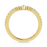14K Yellow Gold Diamond 1/3 ct. tw. Chevron Band, close-up of the diamond setting
