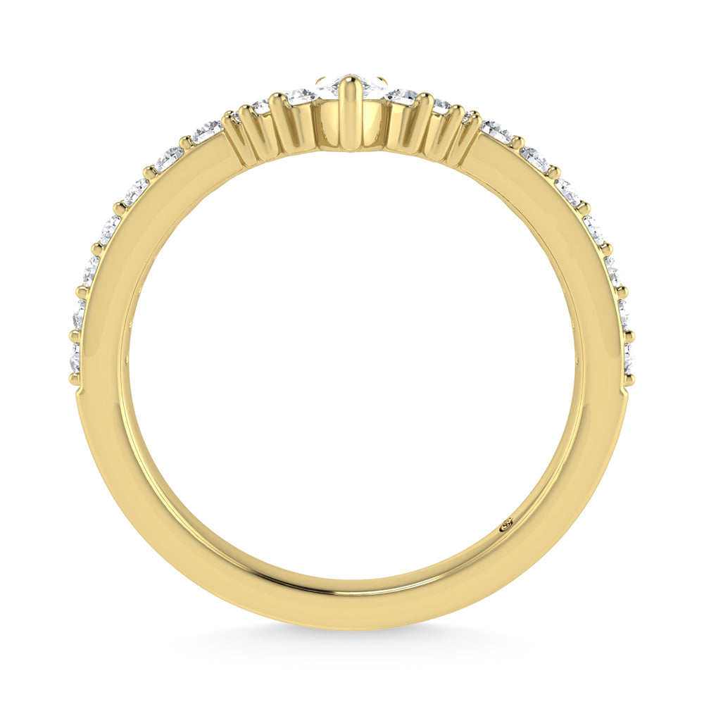 14K Yellow Gold Diamond 1/3 ct. tw. Chevron Band, close-up of the diamond setting