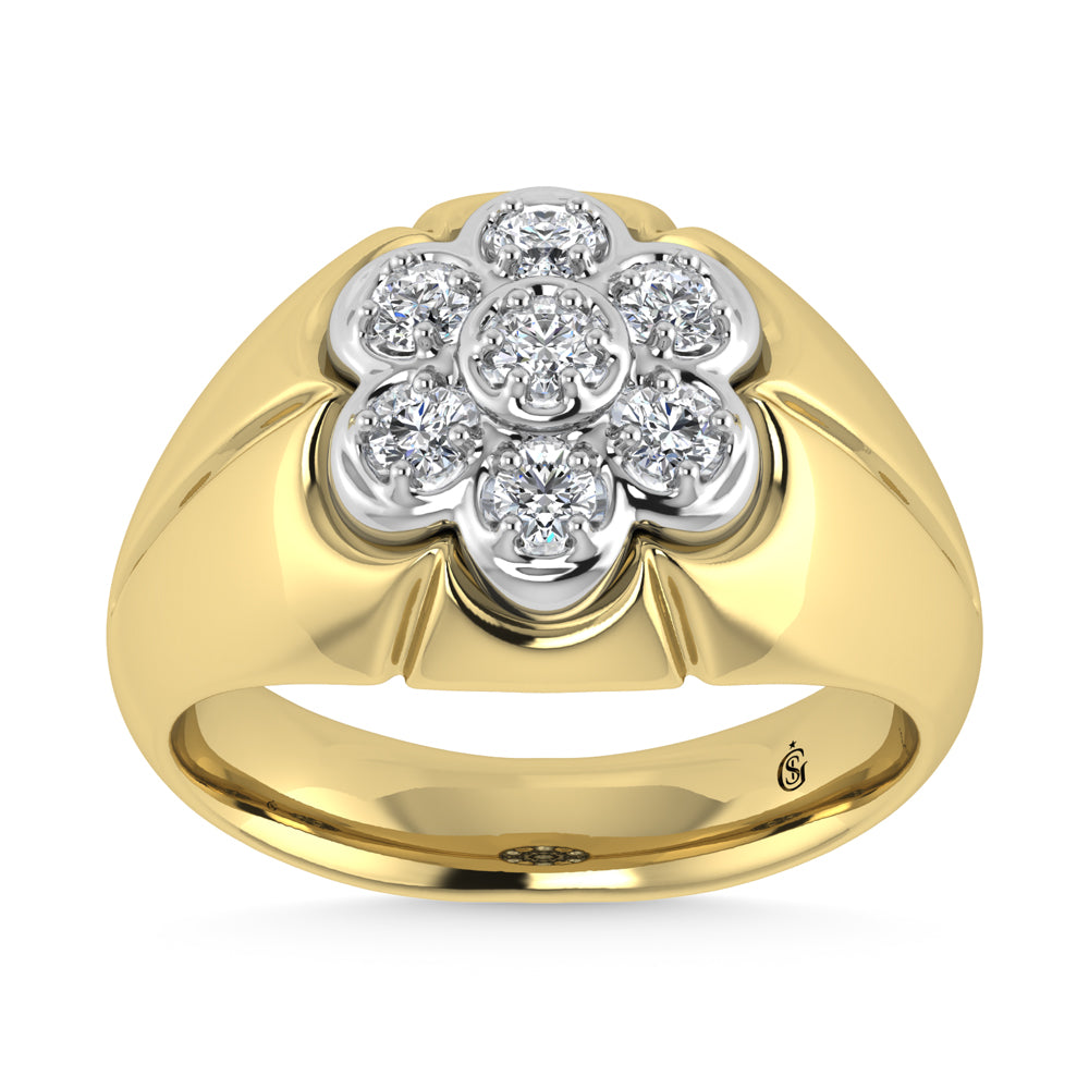 10K Yellow Gold Diamond 1/2 Ct. Tw. Mens Fashion Ring