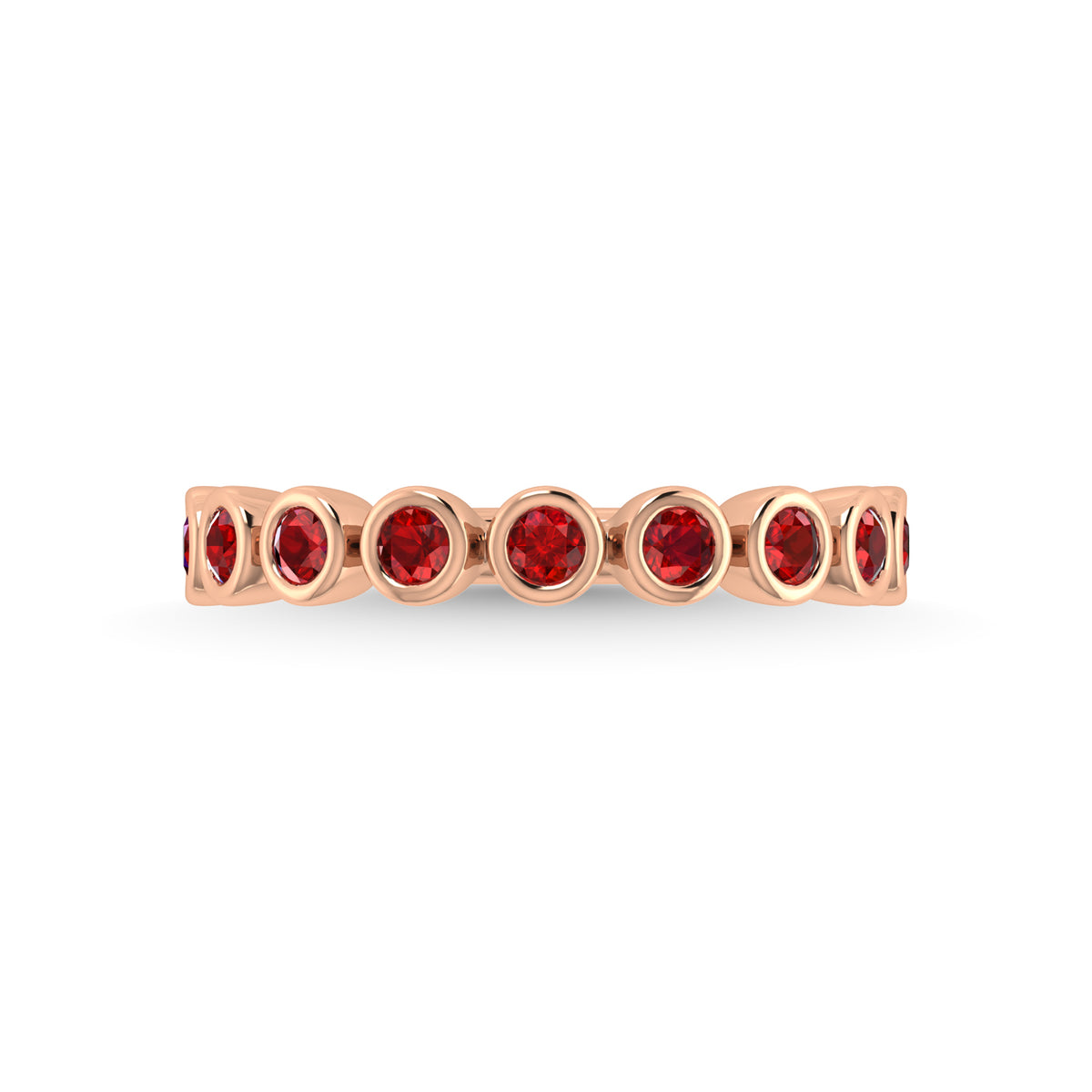 14K Rose Gold Ruby 5/8 ct. tw. Stackable Band, detailed angle view